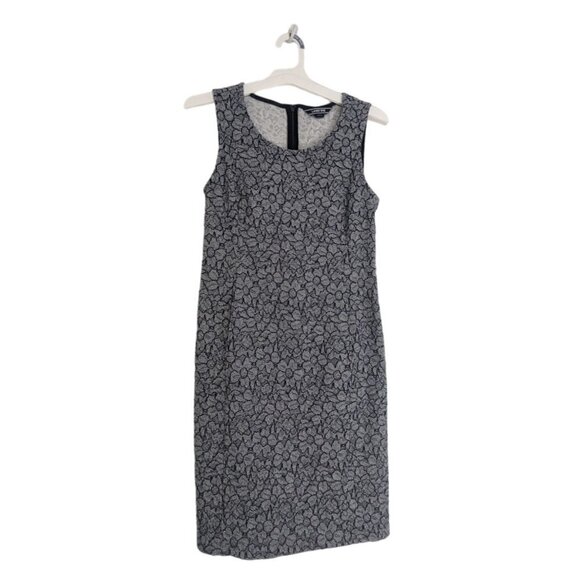 Lands' End Blue Floral Pockets Sheath Dress Cotton Blend Women's Size 2 - Picture 1 of 9